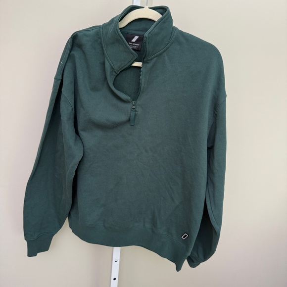 Zara athletic  Green Half-Zip Sweater size M - Picture 2 of 5
